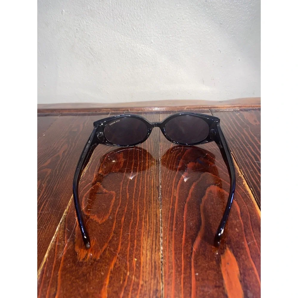 Steve Madden Nancee Black 90s Skinny Rectangular Sunglasses Chunky Retro Frames